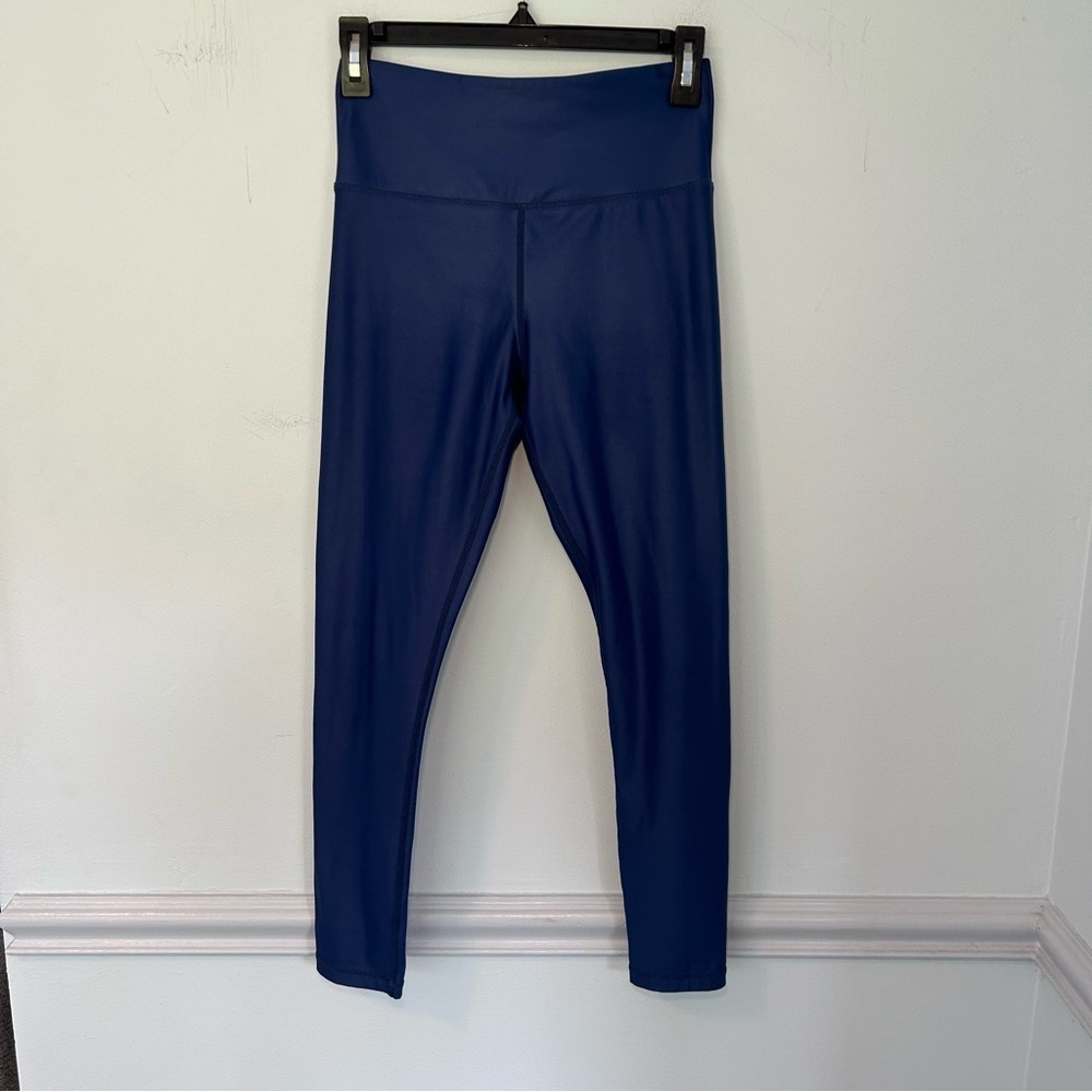 Zyia Active Blue Metallic Light n Tight Hi-Rise Leggings Size 4